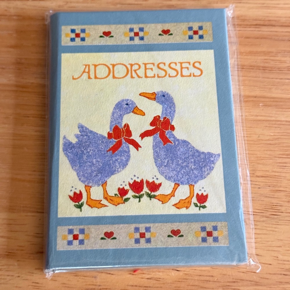 Vintage 1988 Country Goose Pocket Address Book Country Blue Paper Ephemera NEW